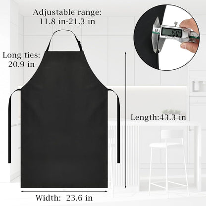 Waterproof Butcher Apron, Extra Long Adjustable Lab Apron with Bib for Dishwashing, Cooking, Gardening, Pet Grooming