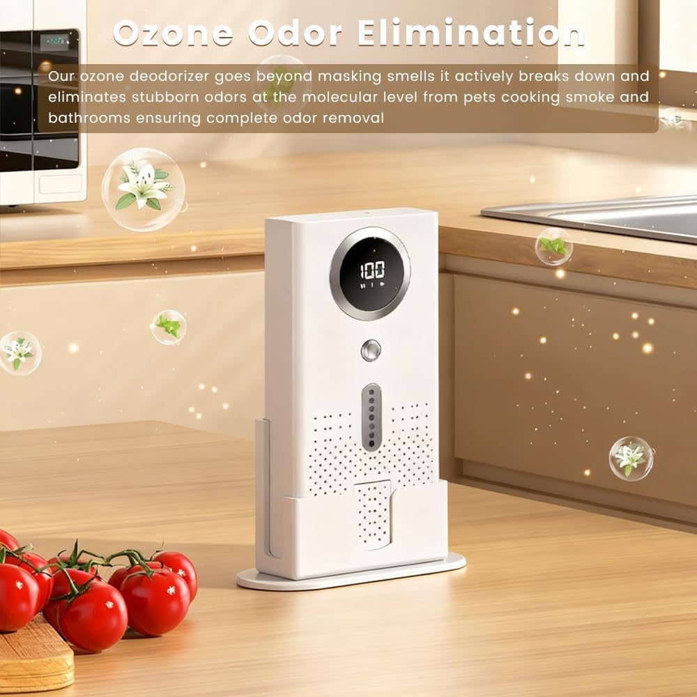 Air Purifier for Home, Compact Ozone Deodorizer with Aroma Diffuser, Car Air Purifier for Pet Rooms, Bathroom, Smoke and Odor Elimination, Desktop Design（Without Scented Sheets）
