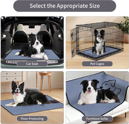 4 Pack Washable Pee Pads for Dogs 18"X24", Reusable Training Puppypads Absorbency Non-Slip & Leak-Proof for Pet Whelping Box Playpen Crate Sofa Bed Floors (Gray)