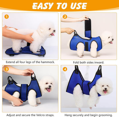 Dog Grooming Hammock for Nail Trimming, Pet Grooming Sling Harness Kit, Safe Dog Restraint Hammock for Cats and Small Dogs, Home Grooming Supplies