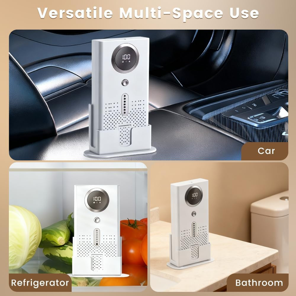 Air Purifier for Home, Compact Ozone Deodorizer with Aroma Diffuser, Car Air Purifier for Pet Rooms, Bathroom, Smoke and Odor Elimination, Desktop Design（Without Scented Sheets）